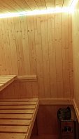 Sauna in Nebenbau des Romantischen Ferienhauses
