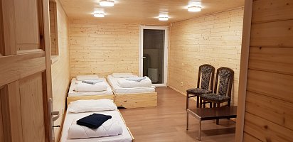 Multifunkční místnost u sauny, zde jako další ložnice